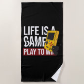 人生は勝ち遊の勝負 ビーチタオル (正面)