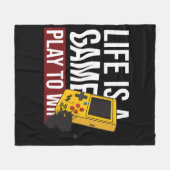 人生は勝ち遊の勝負 フリースブランケット (正面(横))