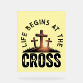 人生は十字架から始まる アクリルサイン (正面)