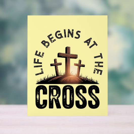 人生は十字架から始まる アクリルサイン (ニュートラル)