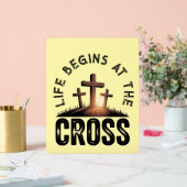 人生は十字架から始まる アクリルサイン (ウェディング)