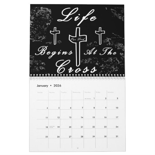 人生は十字架から始まる カレンダー (1月 2026)
