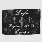 人生は十字架から始まる ゴルフタオル (横)
