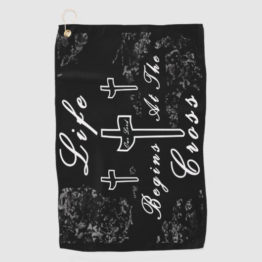 人生は十字架から始まる ゴルフタオル (正面)