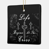 人生は十字架から始まる セラミックオーナメント (左)