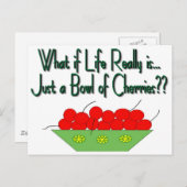 人生は単なるボウルのさくらんぼ-ヴィンテージことわざ ポストカード (正面/裏面)