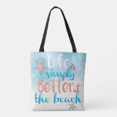 人生は単にビーチに勝る |トートバッグ トートバッグ (裏面)