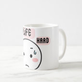 人生は厳しいけど笑える コーヒーマグカップ (正面右)