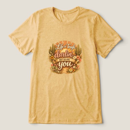 人生は厳しい トライブレンドTシャツ (デザイン正面)