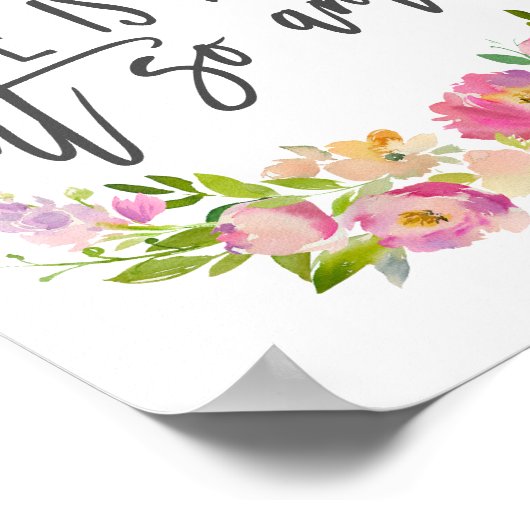 人生は厳しい、感動的引用文、ボホフローラ ポスター (角)