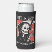 人生は厳しく厳しおもしろいい痛烈なおもしろい皮肉なプン スリム缶クーラー (Seltzer裏面)