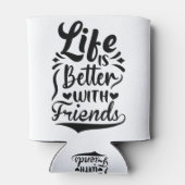 人生は友達と良いキュートベスティーBFF引用文 缶クーラー (裏面)