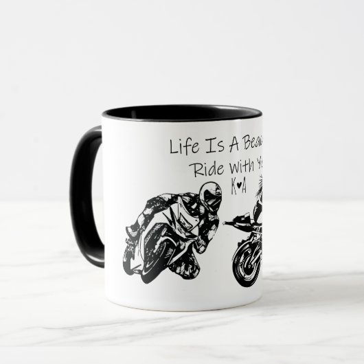 人生は君と一緒に美しい乗り物パーソナライズされただ マグカップ (正面左)