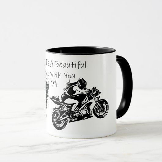 人生は君と一緒に美しい乗り物パーソナライズされただ マグカップ (正面右)