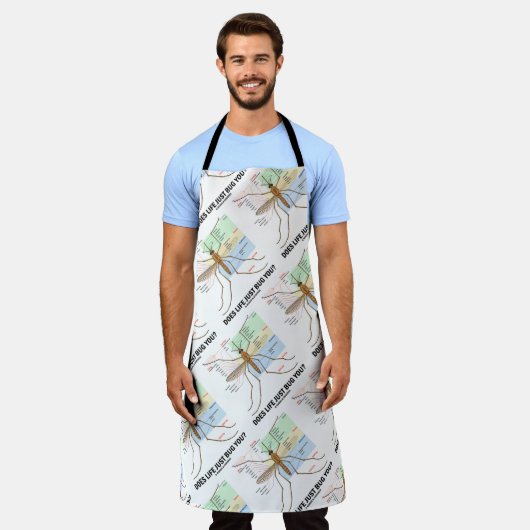 人生は君に迷惑を掛けるだけか蚊の解剖学的ユーモア エプロン (着用した状態)