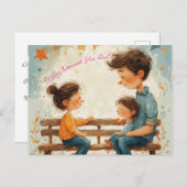 「人生は君の方がいい、パパ」 ポストカード (正面/裏面)