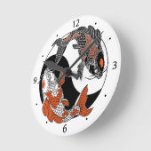 人生は均衡に近い。日本のコイ ラウンド壁時計 (傾斜)