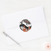 人生は均衡に近い。2つのコイと陰陽記号 ラウンドシール (封筒)