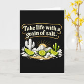 人生は塩加減で楽しめパーティクル Take life with a grain of salt カード (黄色い花)