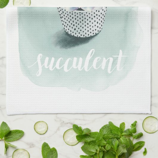 人生は多肉食だ キッチンタオル (折り畳み)