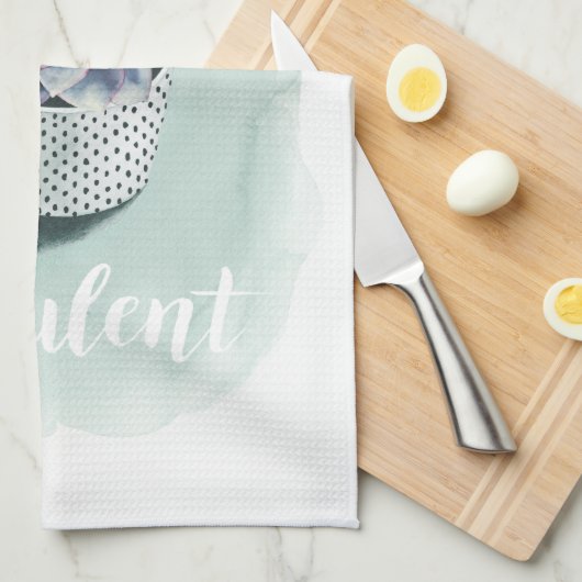 人生は多肉食だ キッチンタオル (四つ折り)