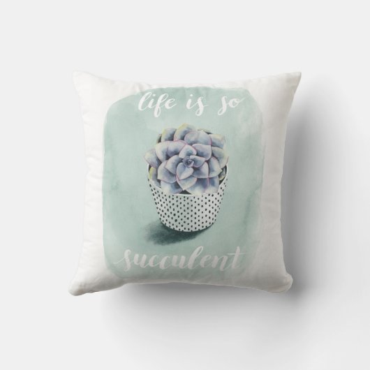 人生は多肉食だ クッション (裏面)