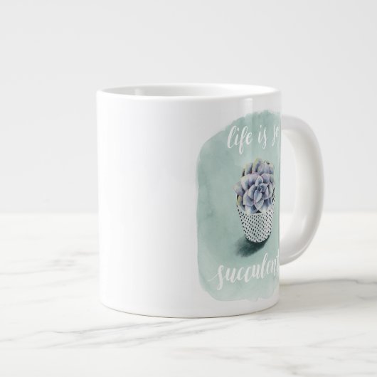 人生は多肉食だ ジャンボコーヒーマグカップ (正面右)