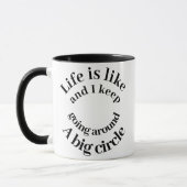 人生は大きな円 Funny Typography コーヒー マグカップ (左)