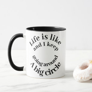 人生は大きな円 Funny Typography コーヒー マグカップ