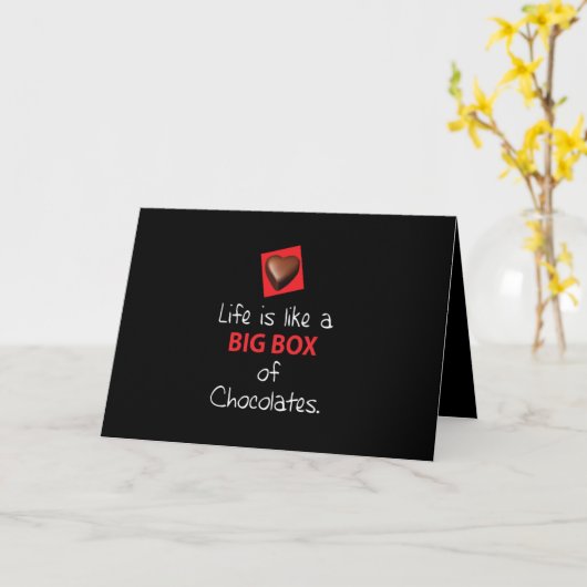 人生は大きな箱のチョコレートのようなものだ カード (黄色い花)
