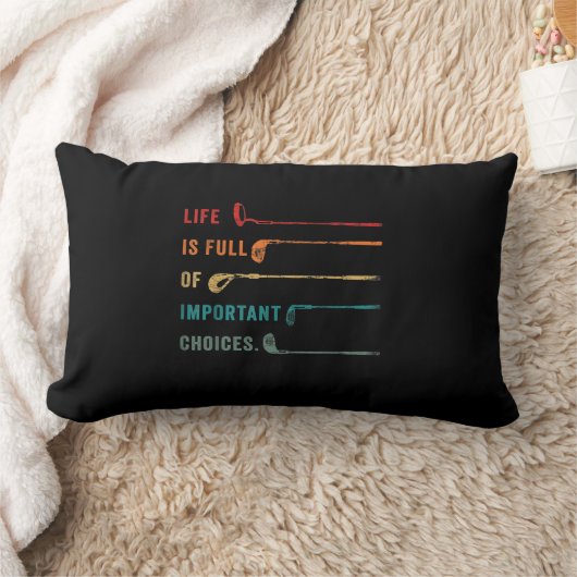 人生は大切な選択に満ちているゴルフ ランバークッション (ブランケット)