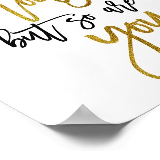 人生は大変だから引用文感動的金ゴールド ポスター (角)