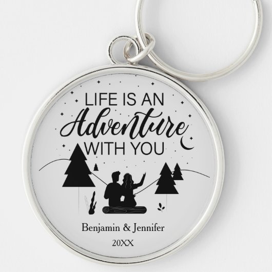 人生は夫婦の名前カスタムで冒険だ キーホルダー (正面)