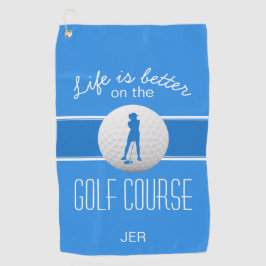 人生は女性ゴルファーのブルーモノグラムのに勝る ゴルフタオル