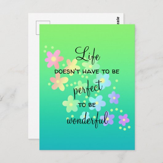 人生は完璧でなくても素晴らしい レインボーポストカード ポストカード (正面/裏面)