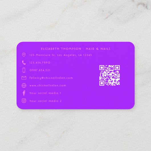 人生は完璧ではないが、あなたの爪、 ネイルは 名刺 (裏面)