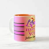 人生は完璧なロマンチックなメッセージ ツートーンマグカップ (正面左)