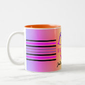 人生は完璧なロマンチックなメッセージ ツートーンマグカップ (左)