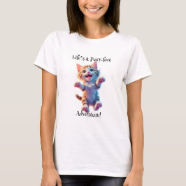 人生は完璧な冒険 子猫の飛行 Tシャツ