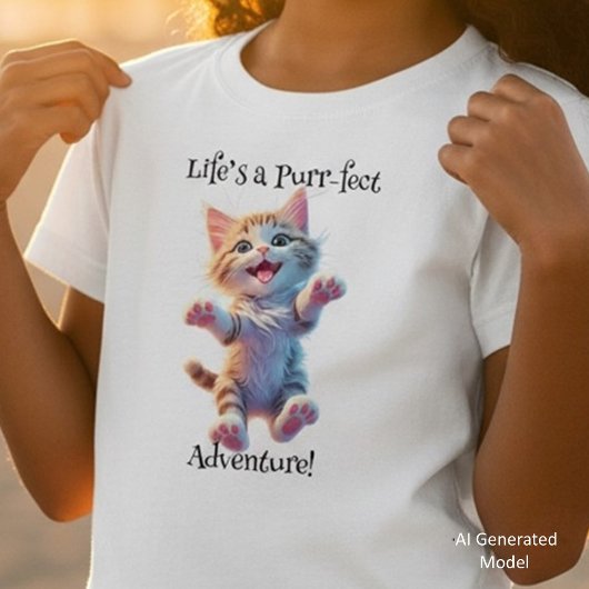 人生は完璧な冒険 子猫の飛行 Tシャツ
