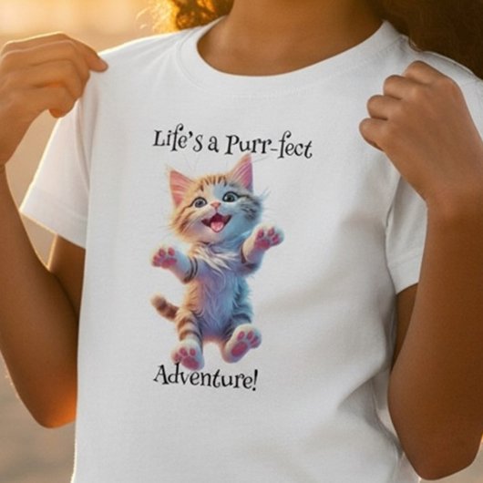 人生は完璧な冒険 子猫の飛行 Tシャツ