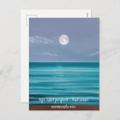 人生は完璧な月の海の上に上昇ティール(緑がかった色)ではない シーズンポストカード (正面/裏面)