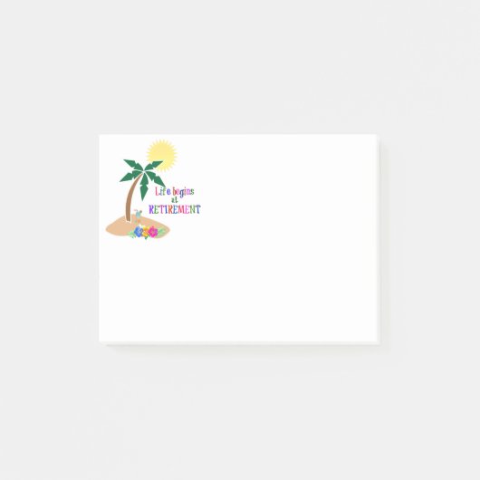 人生は定年から始まる、トロピカルビーチ。 ポストイット (正面)