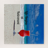 人生は定年から始まる – -ビーチ霜の降りたで飲む。 ジグソーパズル (横)