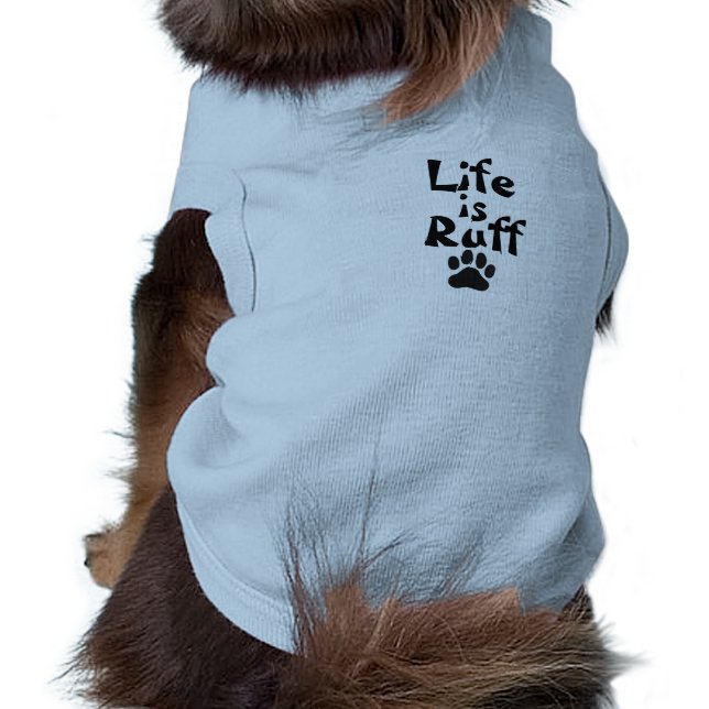 人生は小さな犬のためのラフTシャツ ペット服 (裏面)