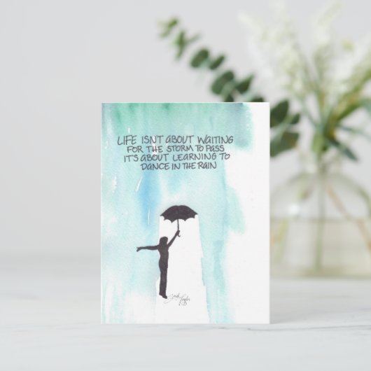 人生は嵐が去るのを待つためのものではない ポストカード (スタンド正面)