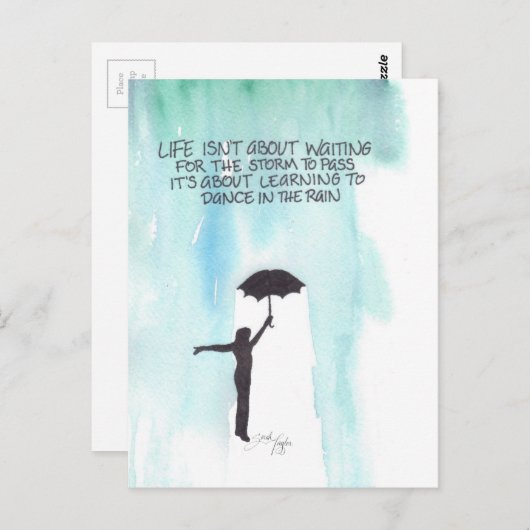 人生は嵐が去るのを待つためのものではない ポストカード (正面/裏面)