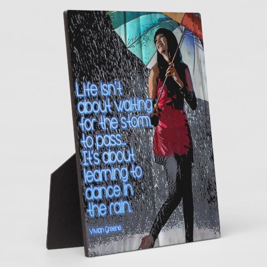 人生は嵐が通過するのを待つためのものではない フォトプラーク (側面)