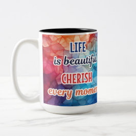 "人生は常に美しい大切さ"マグカップ ツートーンマグカップ