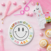 人生は幸せにほほカッコいい笑む顔絵文字 ペーパープレート (パーティー)